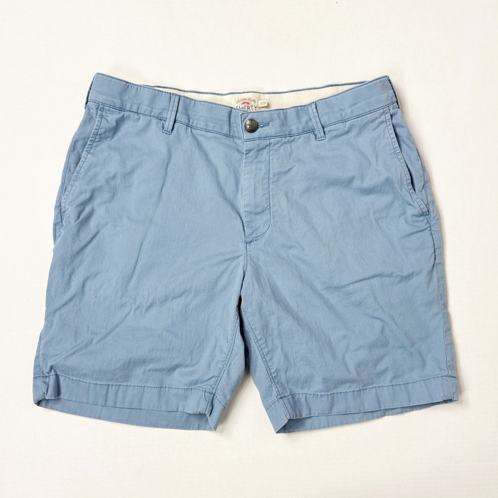 Faherty‎ All Day Shorts 8 Inch Inseam Men Size 35 Deep Marine Blue